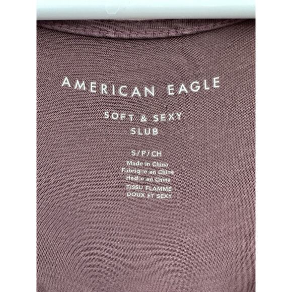 American Eagle Womens Shirt Small Pink Long Sleeve Button Up Soft & Sexy Slub - Picture 4 of 11